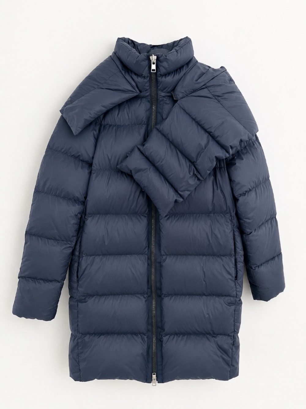 Escada Sport Goose Down Puffer Coat Navy Blue Size 36/S